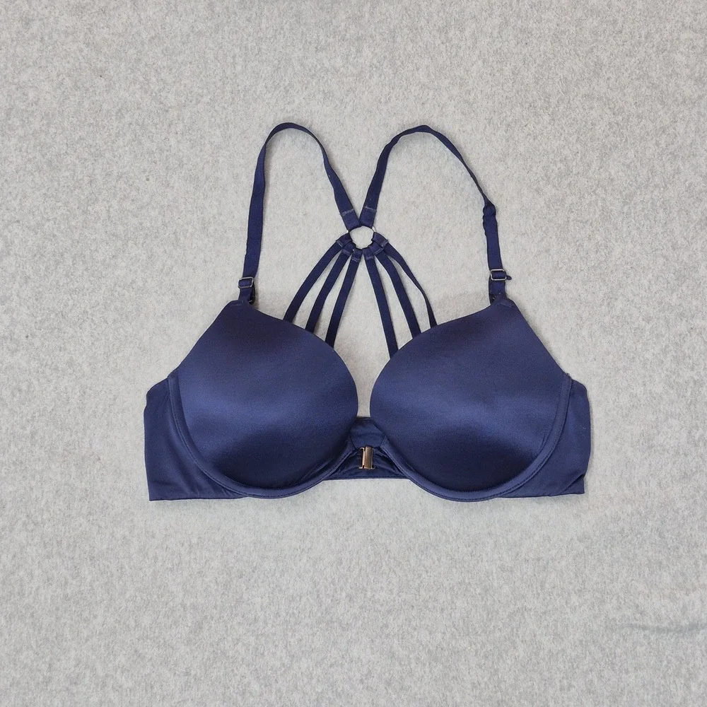 Victoria's Secret Women Bra 33C Navy Very Sexy Push Up Underwired Front Closure